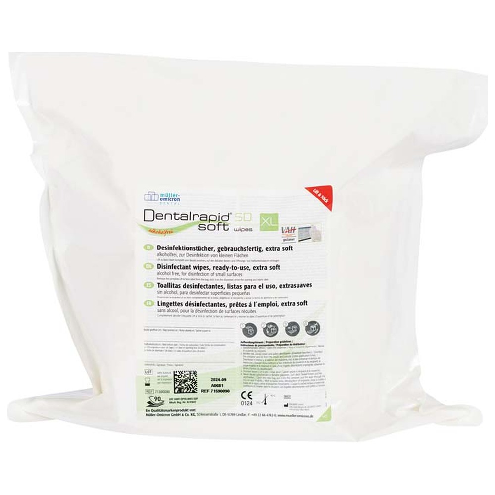 Müller-Omicron Dentalrapid® soft SD wipes - Karton 2 x 90 Stück Lemon, XL
