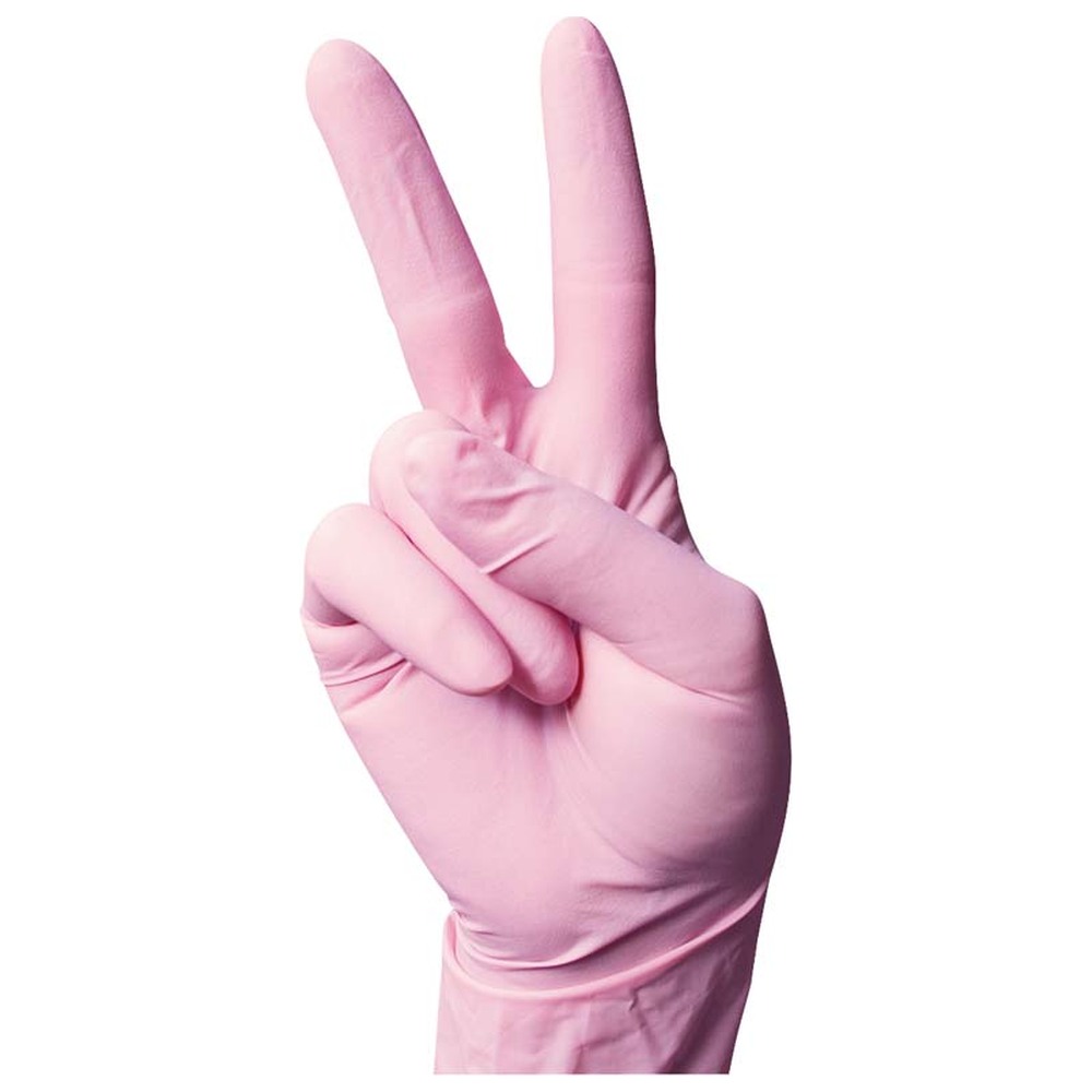 Euronda Monoart® Einmalhandschuhe Nitril - Packung 100 Stück puderfrei, rosa, XS
