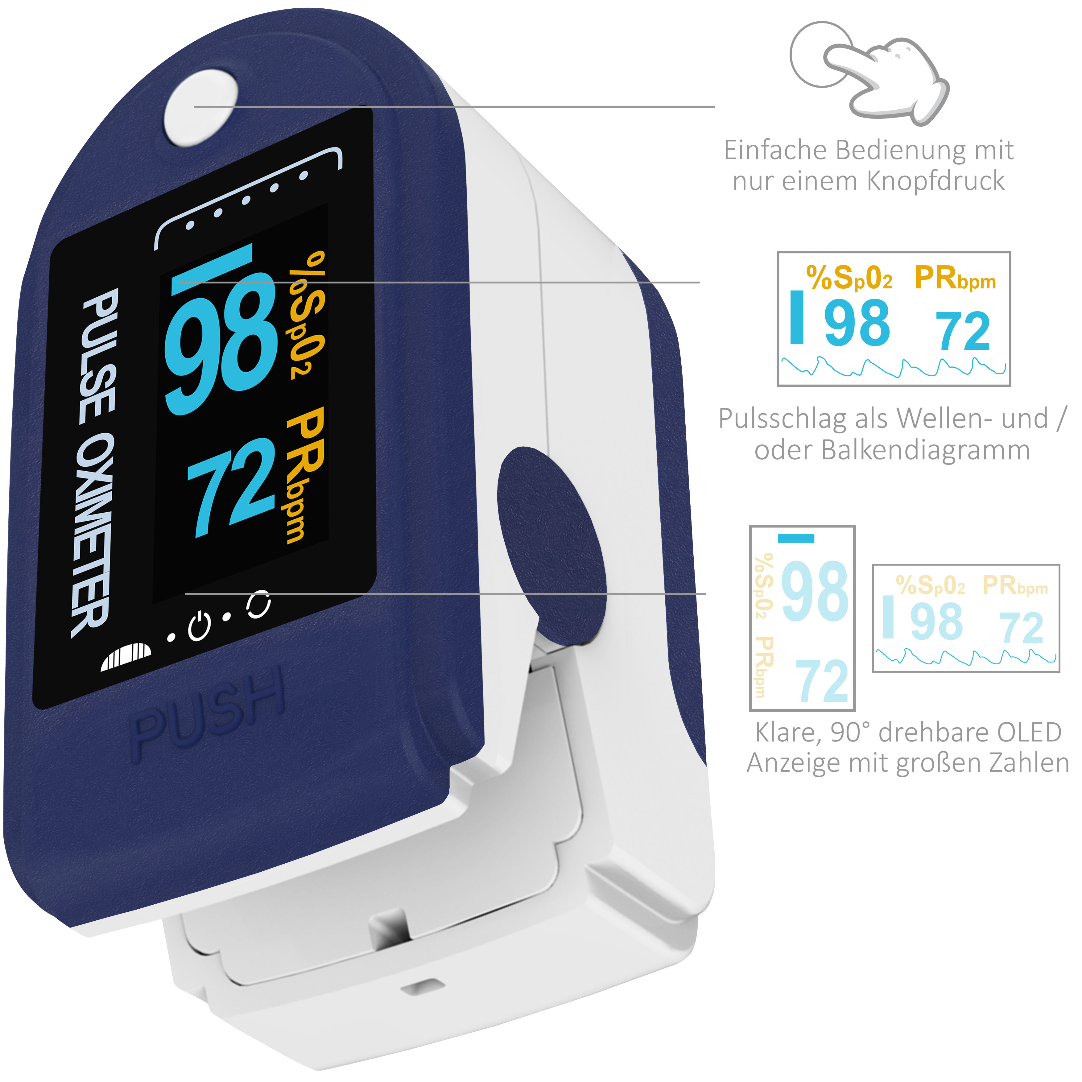 PULOX PO-200 Solo Finger Pulsoximeter