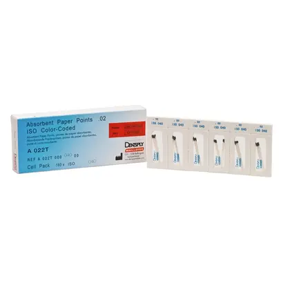 MAILLEFER INSTRUMENTS HOLDING Sàrl Papierspitzen farbc.Taper.02 27mm ISO040 Pa 180