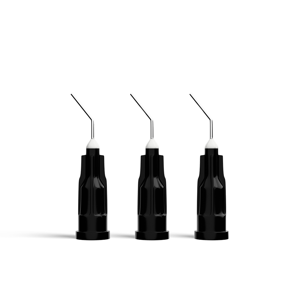 i-dental application tips i-dental Applikationsspitzen – 20G, gebogen 45°, schwarz, 50 Stück Packung, für Spritzen, dentale Anwendung