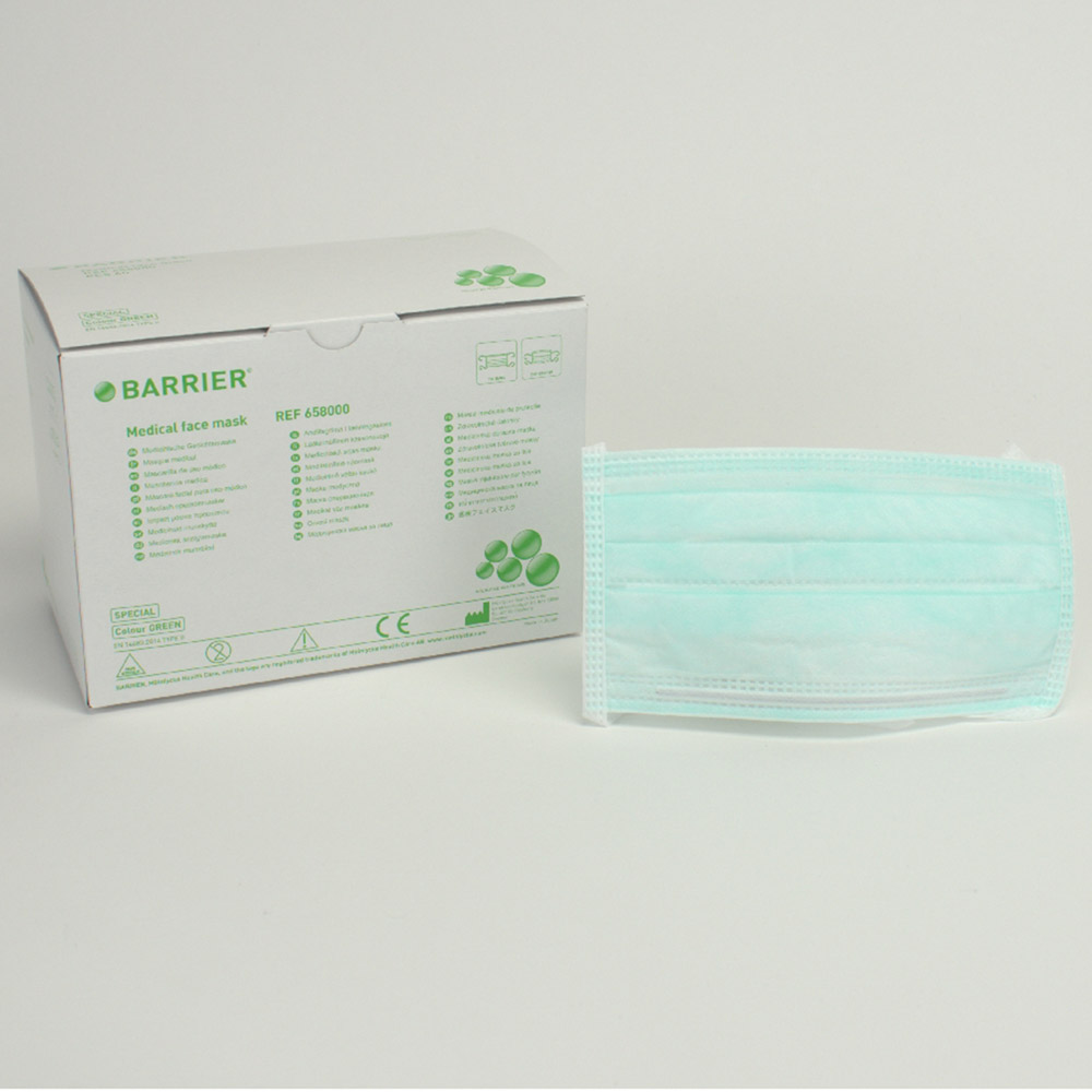 Mölnlycke Health Care OP-Maske Barrier grün m. Band 60St