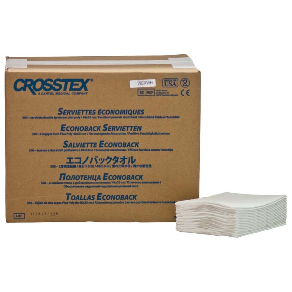 Omnia Crosstex Patienten Servietten - Karton 500 Stück weiß, 48 x 33 cm