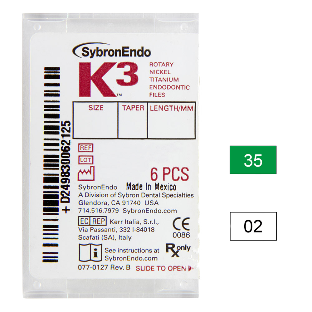 SybronEndo A Division of Ormco B.V. K3 NiTi-Files .02 Gr.35 25mm 6St