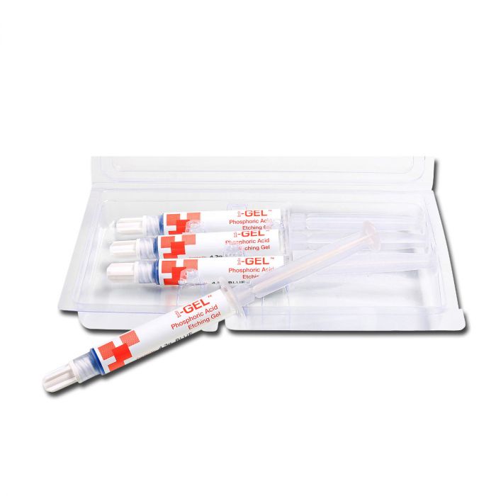 i-GELN Ätzgel – Phosphorsäure, 37%, blau, 4x4,3g Spritzen, 10 Tipps | i-dental