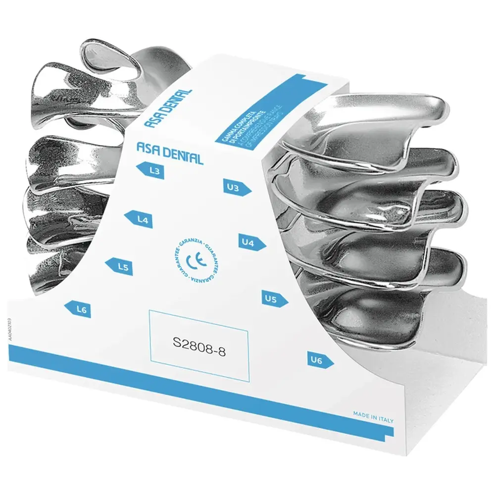 ASA Dental Abformlöffel unbezahnt - Set 8 Stück (L66-L69, U61-U64)