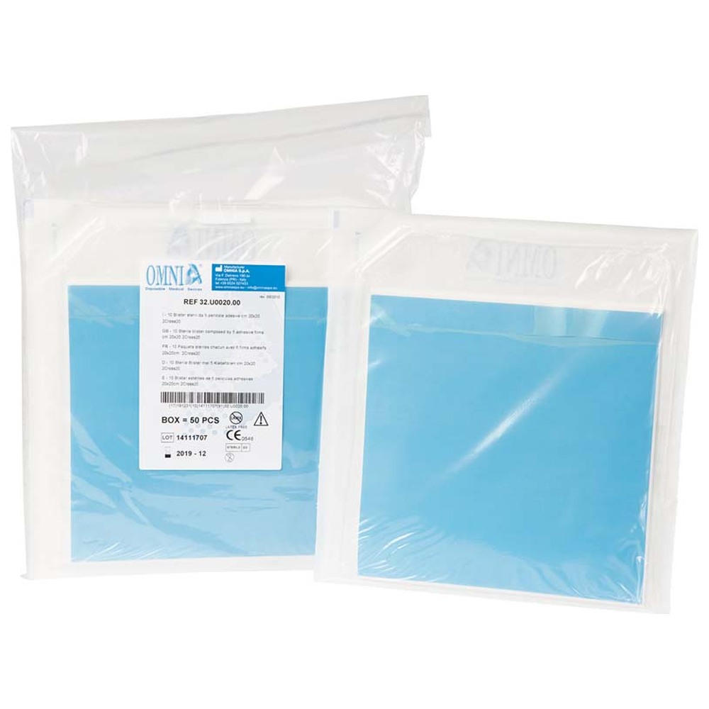 Omnia Klebefolie - Packung 10 x 5 Stück, 20 x 20 cm, steril