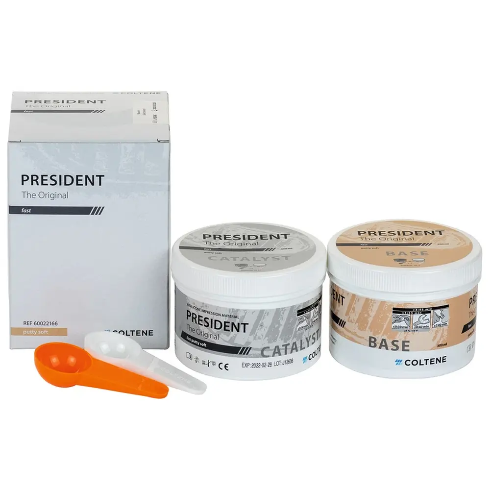 COLTENE PRESIDENT The Original Knetmasse - Packung 300 ml Base, 300 ml Katalysator, fast putty soft