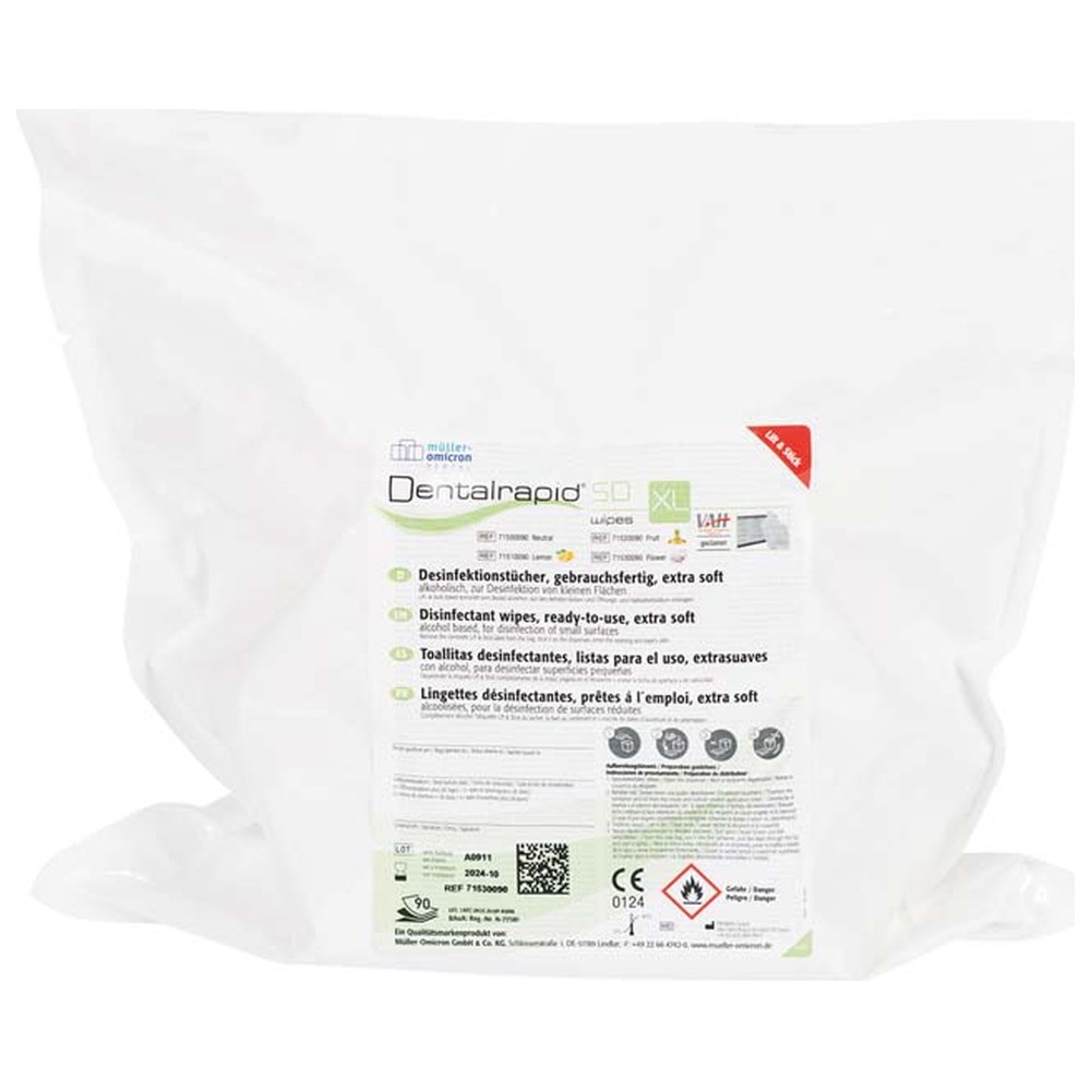 Müller-Omicron Dentalrapid® SD wipes - Karton 2 x 90 Stück XL Fruit