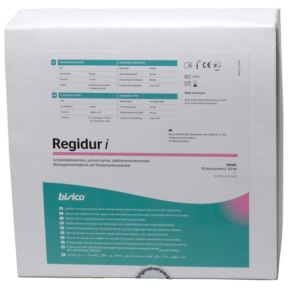 bisico Regidur i - Pckg. 10 x 50 ml Doppelkartusche heavy, 50 Mischer pink