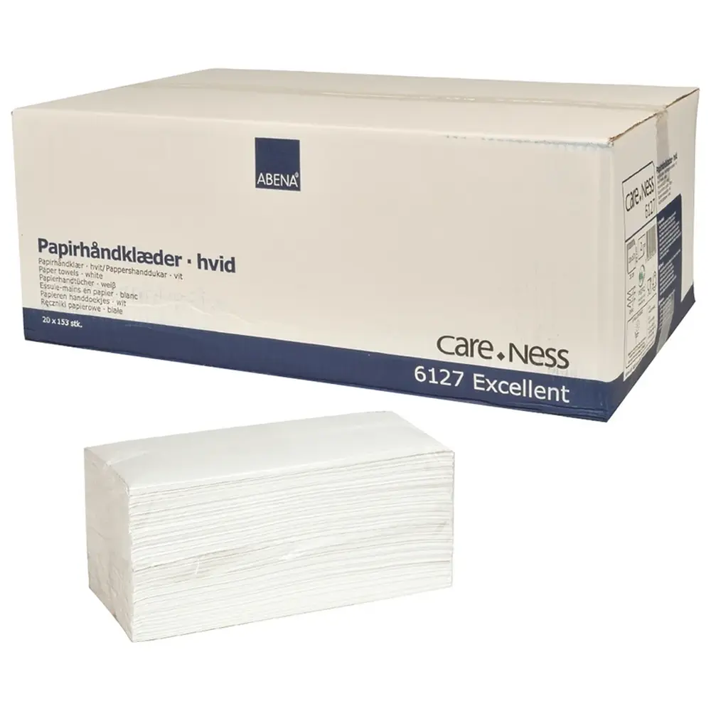 Abena Papierhandtücher - Packung 3.060 Stück weiß, 2-lagig, 23 x 31 cm