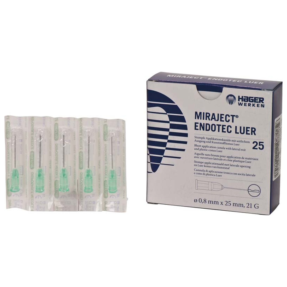 Hager & Werken MIRAJECT® ENDOTEC LUER - Packung 25 Stück, G21 25 mm, Ø 0,8 mm