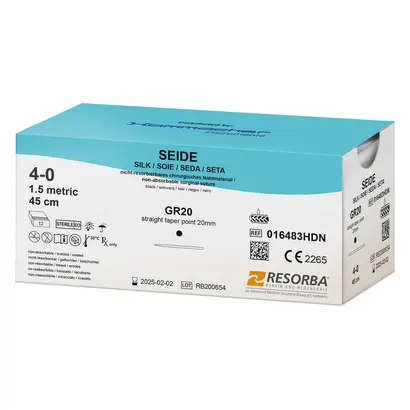 Healthium Medtech Limited Seide Nahtmaterial GR20 4/0 schwarz Pa 12