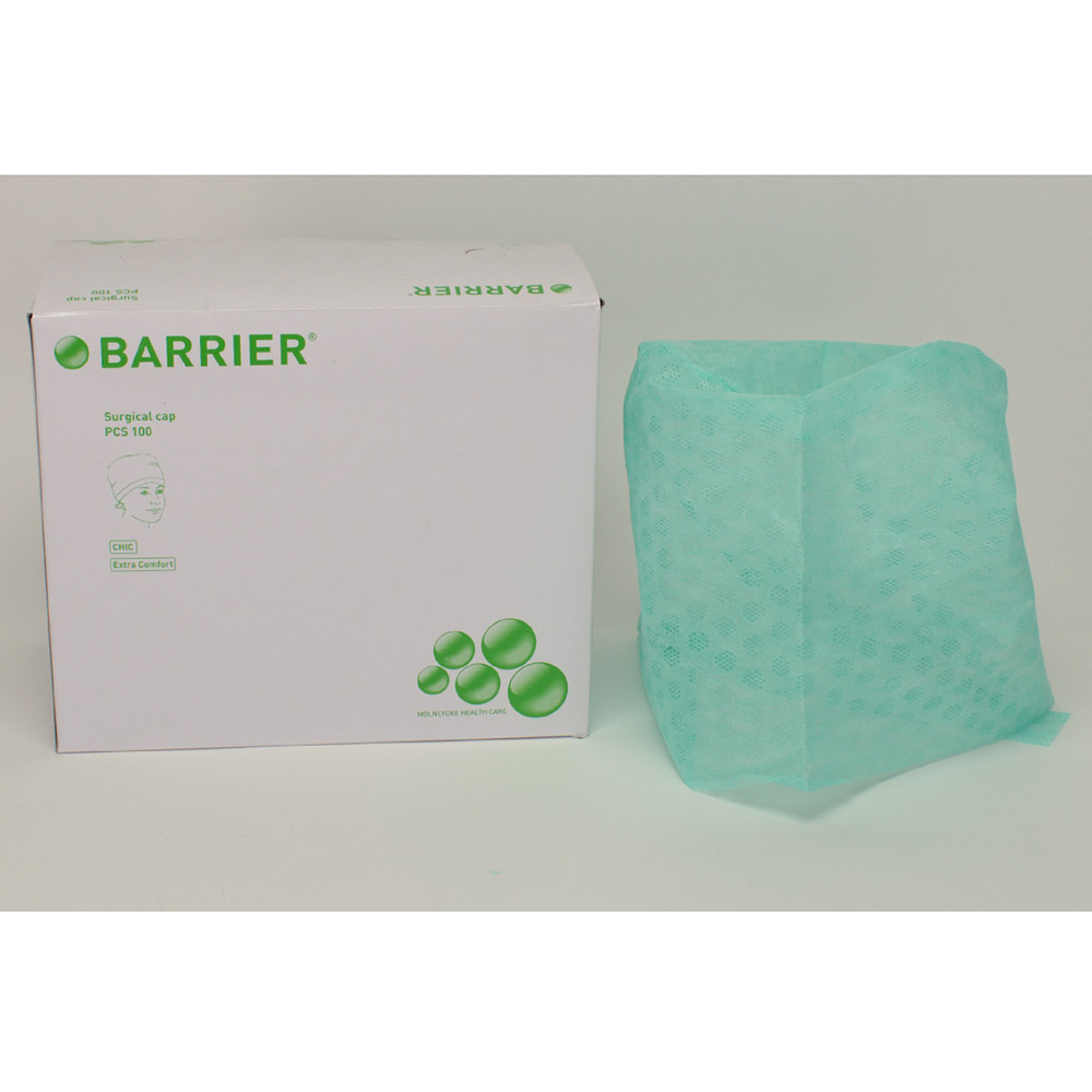 Mölnlycke Health Care Barrier OP-Haube Chic grün m.Band 100St