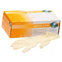 Unigloves DERMA SKIN Latexhandschuhe - Packung 100 Stück puderfrei, naturlatex, XS