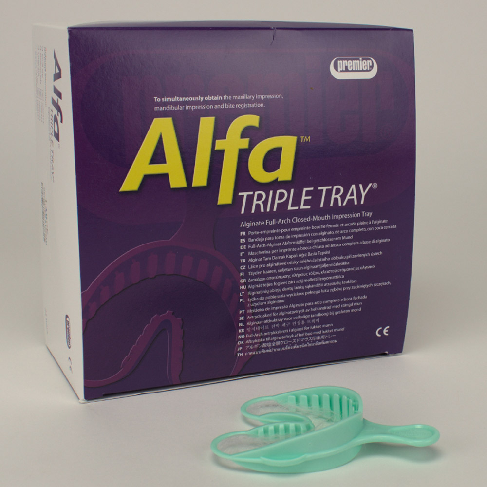 Premier Dental Products Company Alfa Triple Tray grün groß 24St