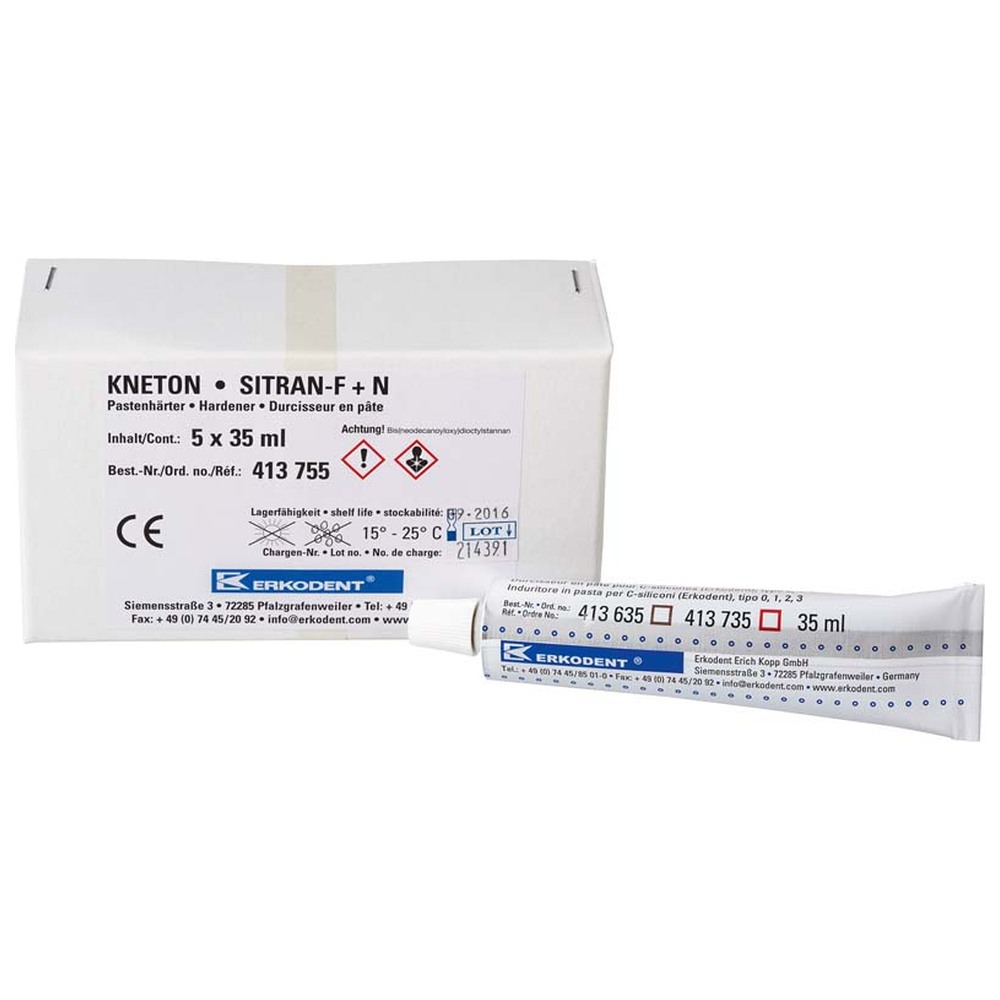 ERKODENT KNETON und SITRAN Härterpaste - Packung 5 x 35 ml, rot