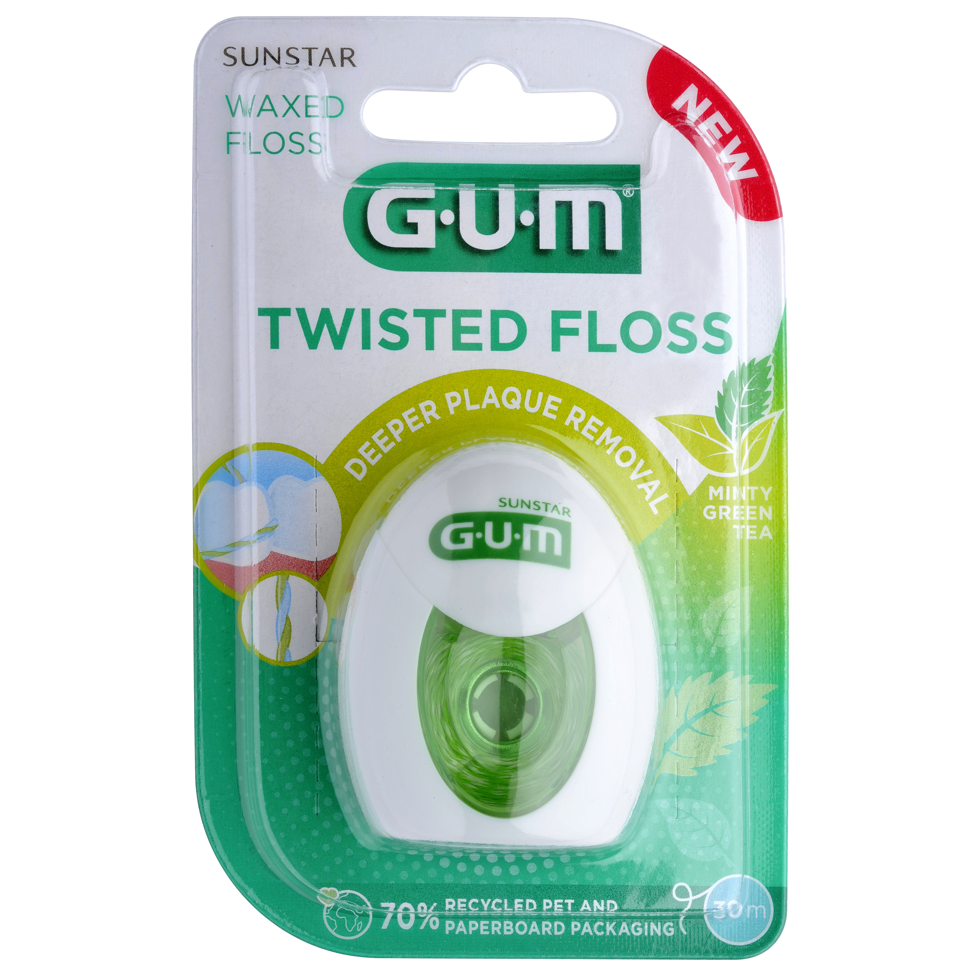 Sunstar Deutschland GUM TWISTED FLOSS gewachst 30m Rl
