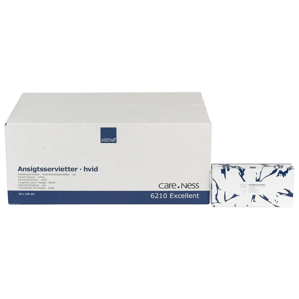Abena Kosmetiktücher - Packung 40 x 100 Stück 2-lagig hellweiß