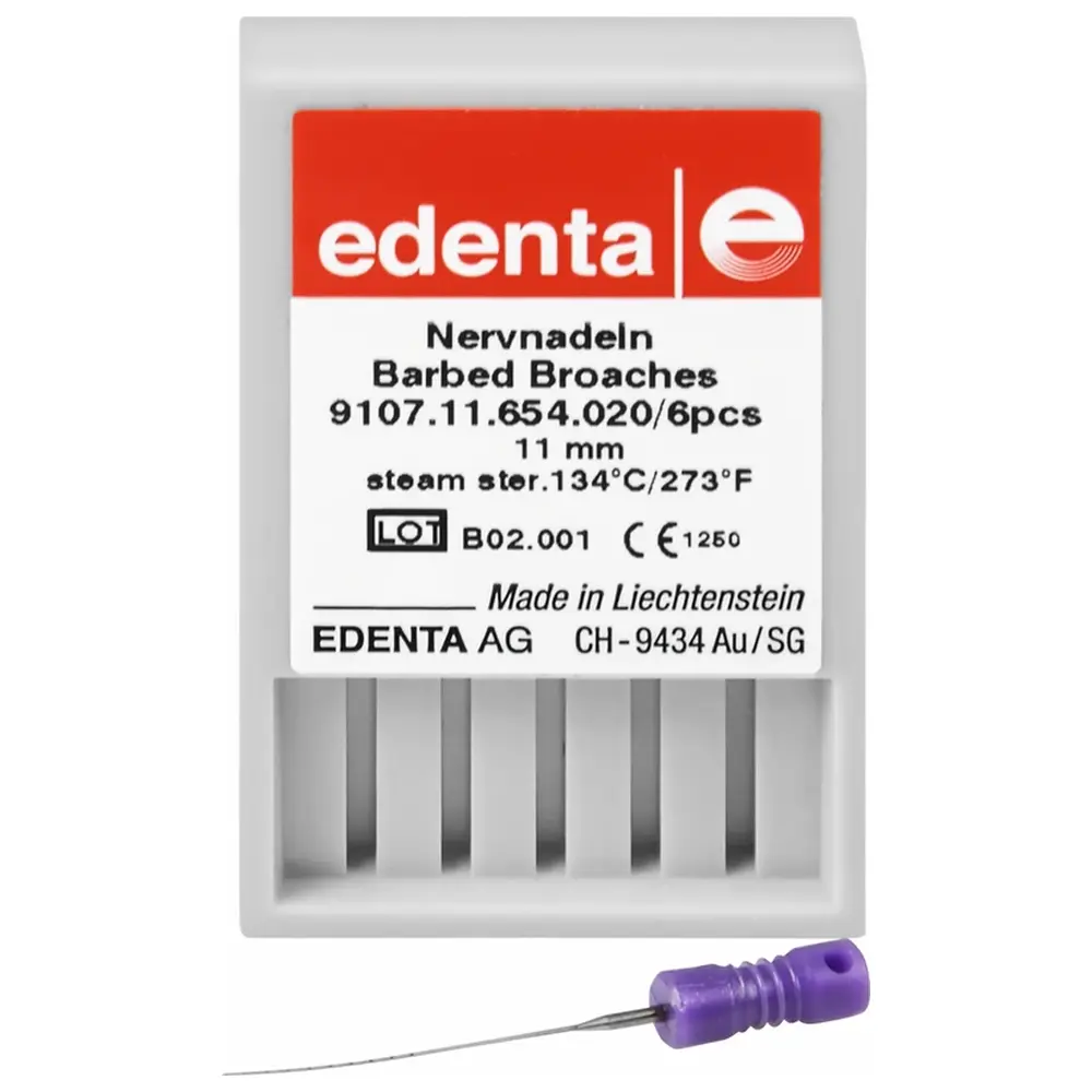 Edenta Nervnadeln 9107 - Packung 6 Stück lila ISO 020