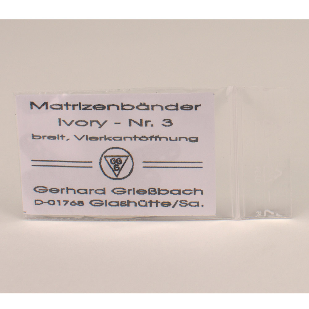 Prodent Dentalbedarf Matrizen Ivory Nr.3 4Kant-Loch Dtz