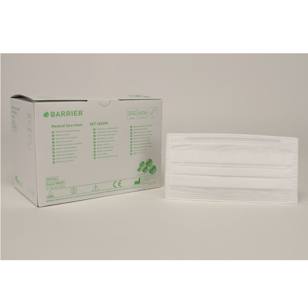 Mölnlycke Health Care OP-Maske Barrier weiss soft Band 60St