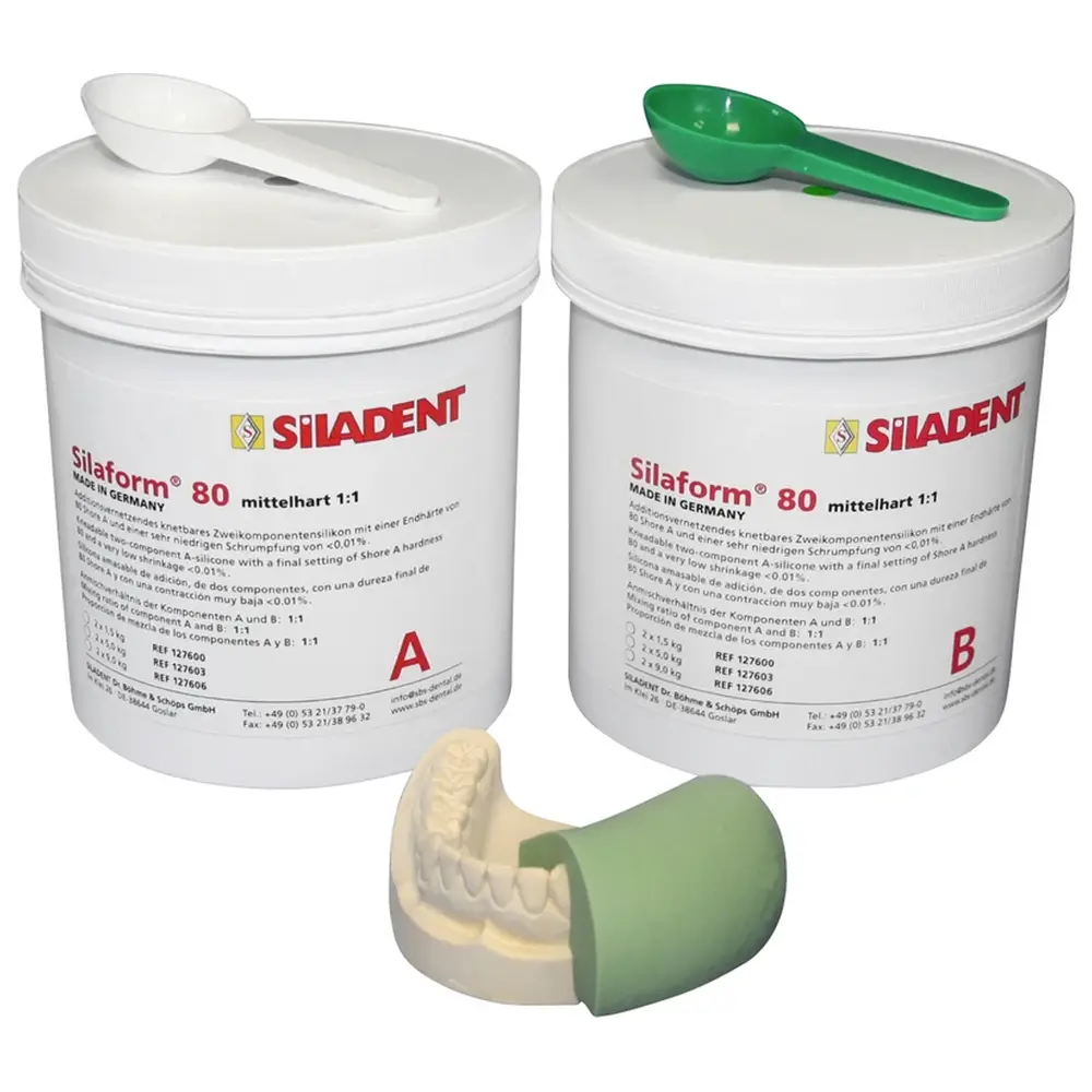 SILADENT Silaform® 80 - Packung 2 x 1,5 kg Silikon mittelhart