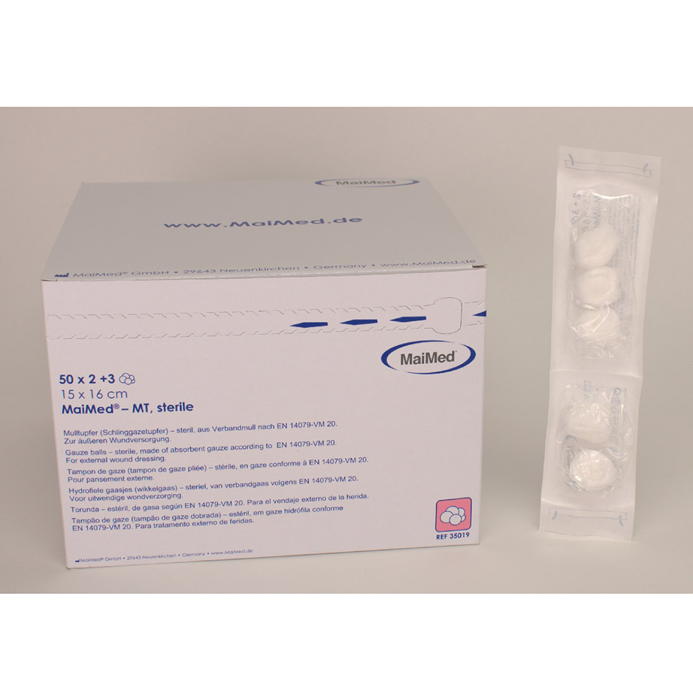 MaiMed Medical Mulltupfer ster. 15x16cm Walnuß 50St