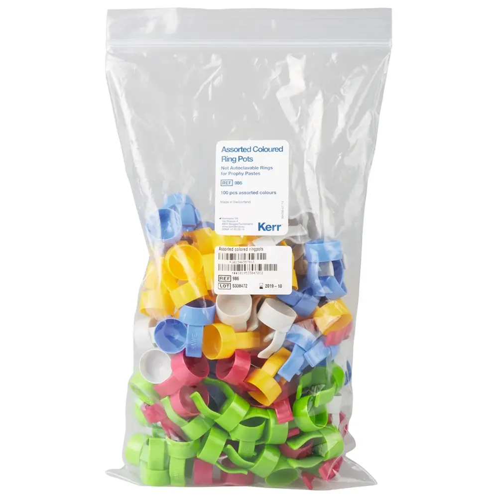 Kerr Ringtöpfe - Packung 100 Stück blau, grün, grau, rosa, gelb, nicht autoklavierbar