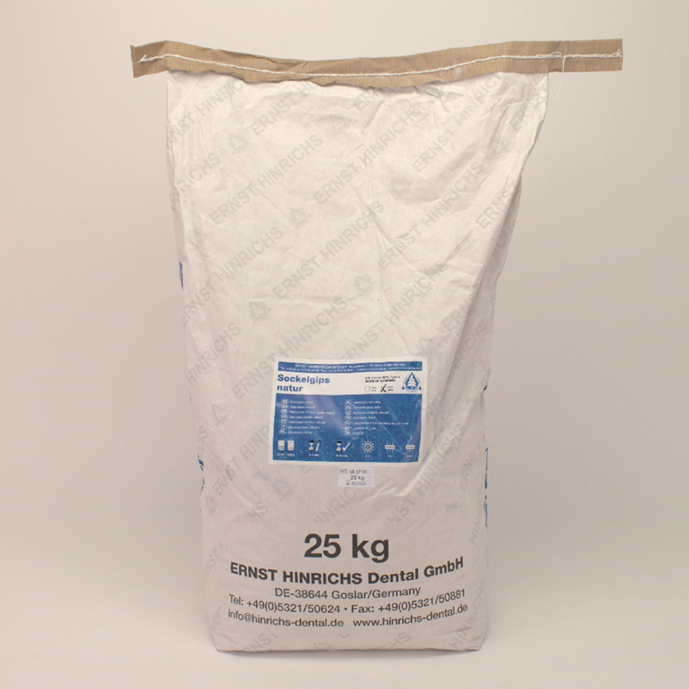 Ernst Hinrichs Dental Sockelgips naturgips weiss Sack
