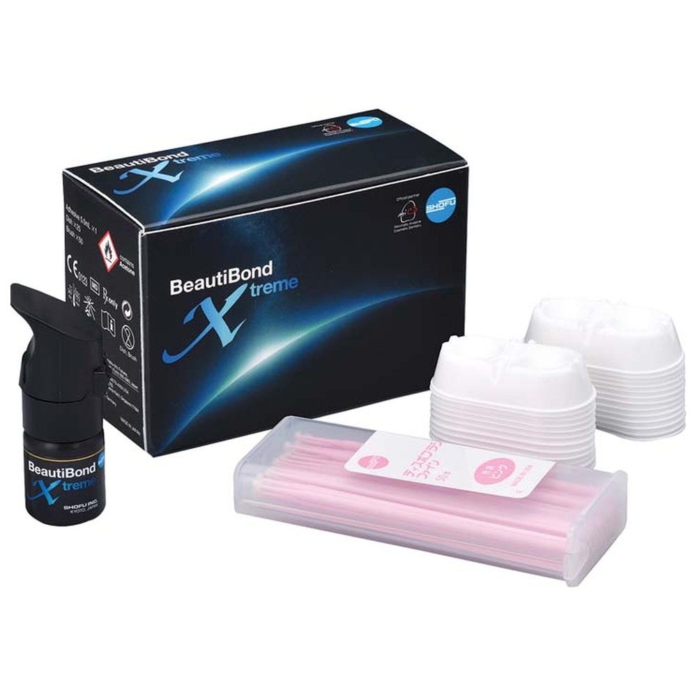 BeautiBond Xtreme - Set 5 ml Adhäsiv, 50 Einwegpinsel fein, 25 Shofu V-Dish
