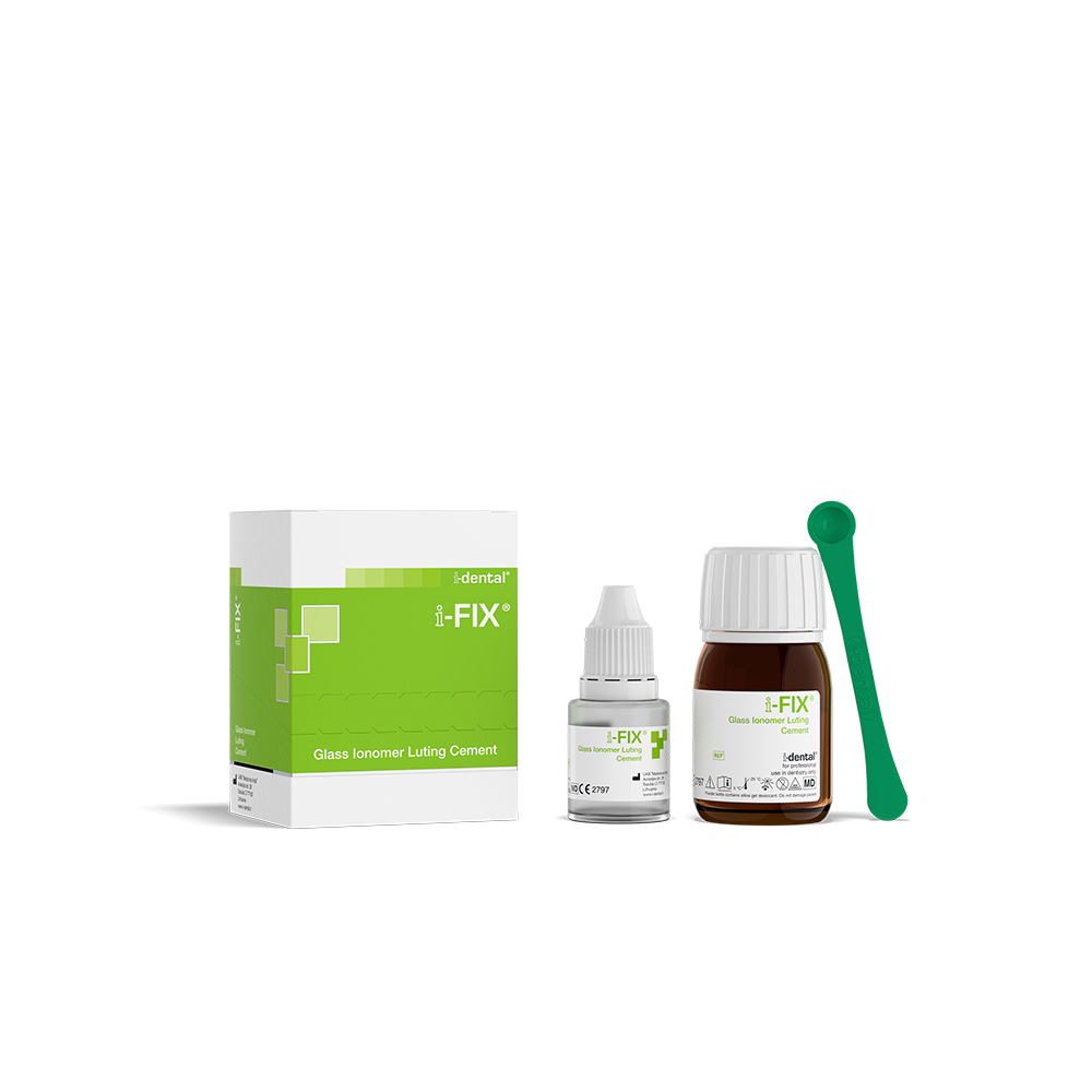 i-FIX Ionomer Zement – i-dental Glass, 13g, für Zahnmedizinische Befestigung, Flüssig, hohe Haftung