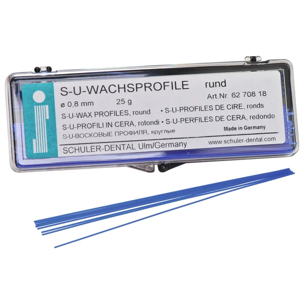 SCHULER-DENTAL S-U-Wachsprofile - Packung 25 g Wachsprofile rund, 0,8 mm