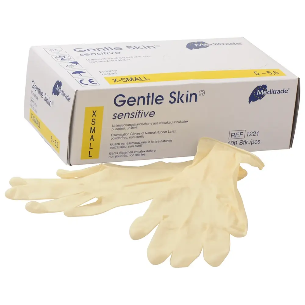 Meditrade Gentle Skin® sensitive - Packung 100 Stück puderfrei, natur, XS