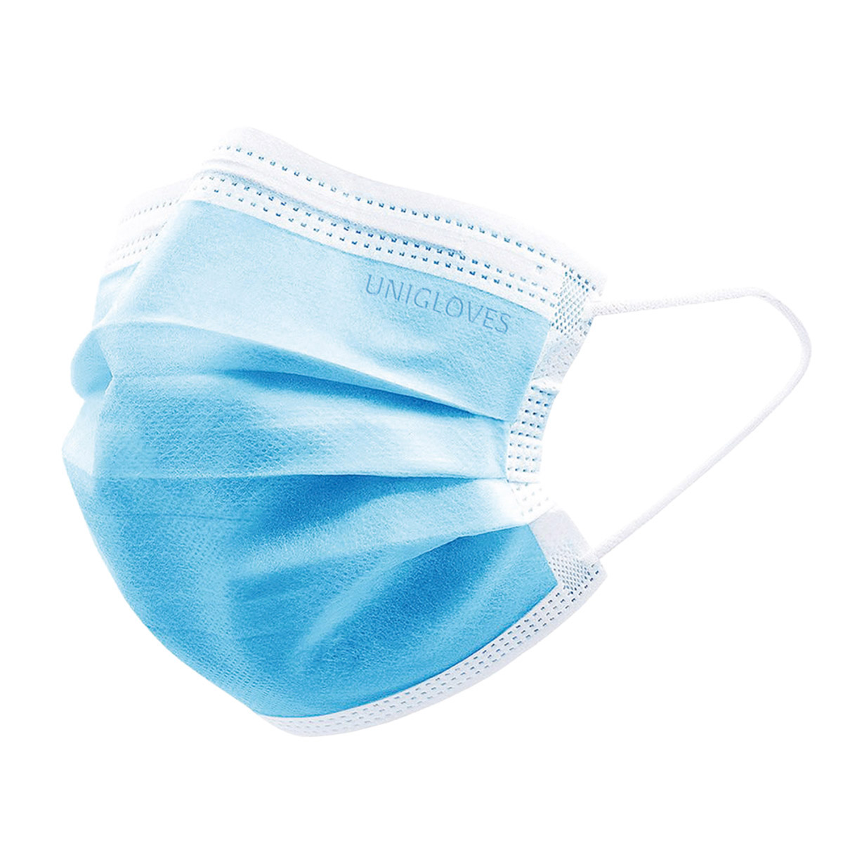 UNIGLOVES Mundschutz Profil Plus latexfr.blau 50St