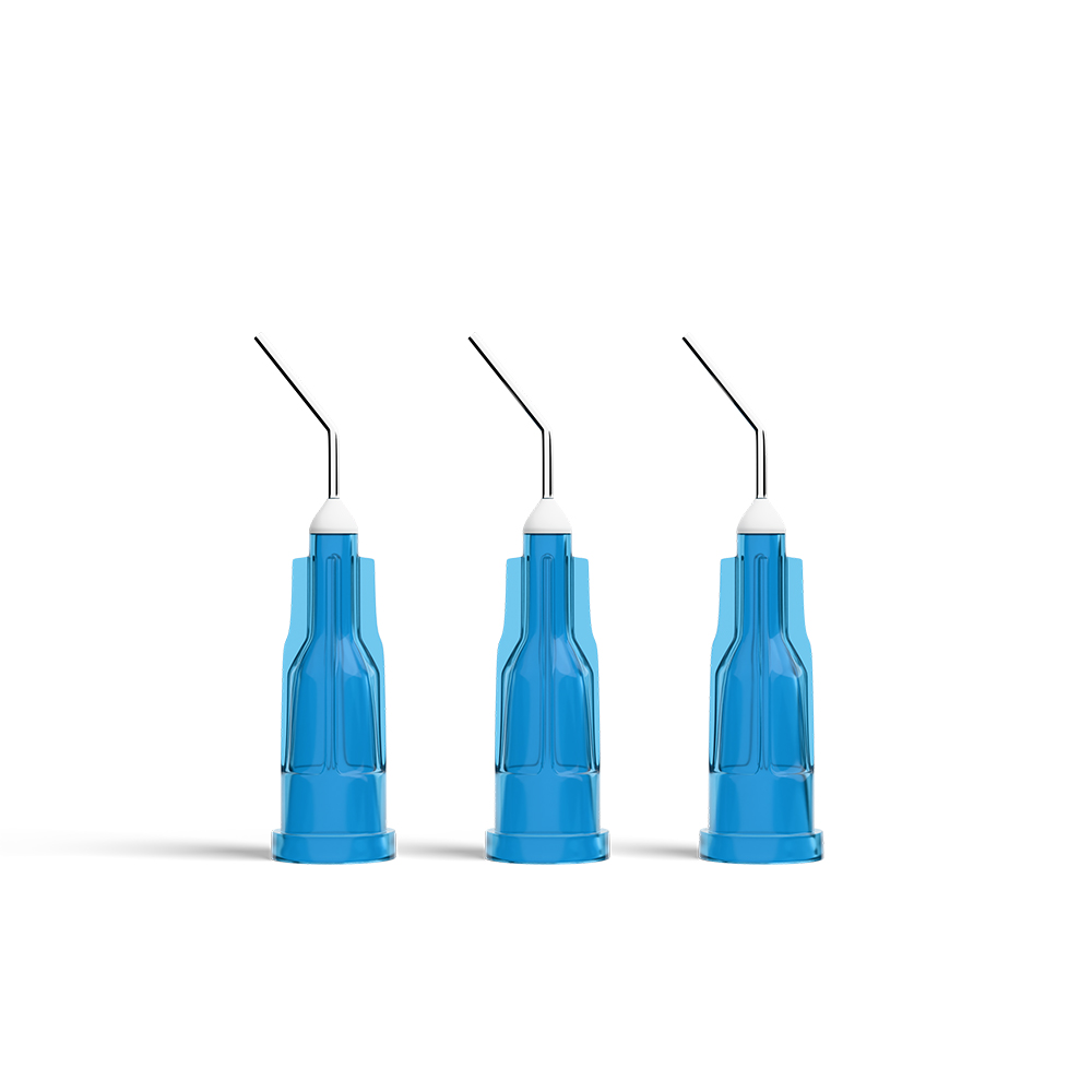 i-dental application tips i-dental Applikationsspitzen – 23G, gebogen 45°, blau, 50 Stück, für Spritzen, dentaler Zahnarztbedarf