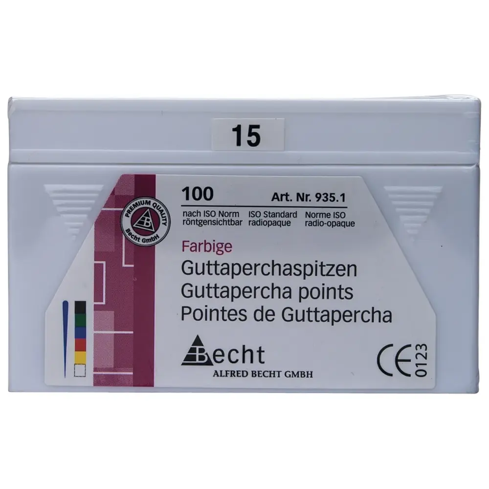 Becht Guttaperchaspitzen farbig - Packung 100 Stück ISO 015