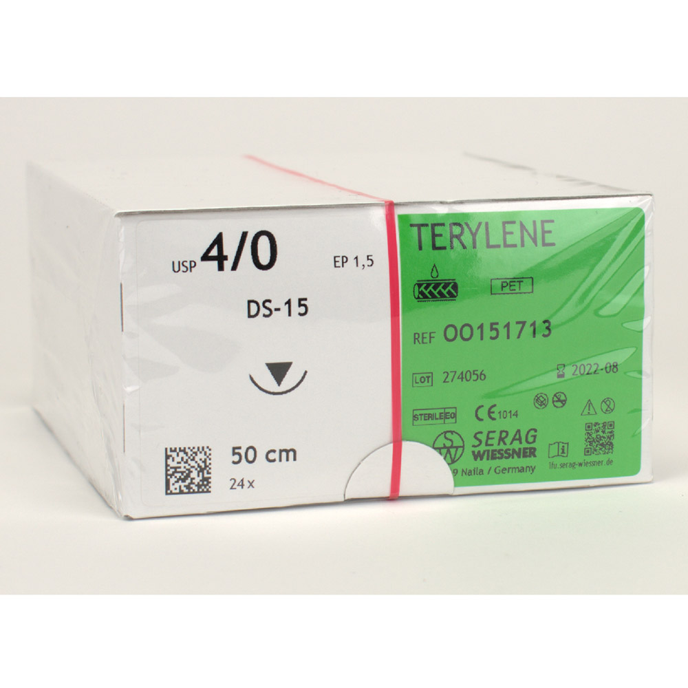 Serag-Wiessner Terylene grün EP1,5 DS-15 4/0 2Dtz