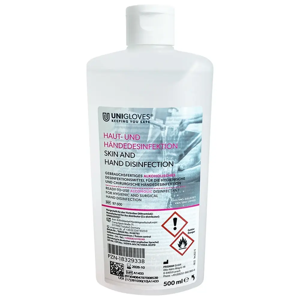UNIGLOVES Händedesinfektion - Flasche 500 ml
