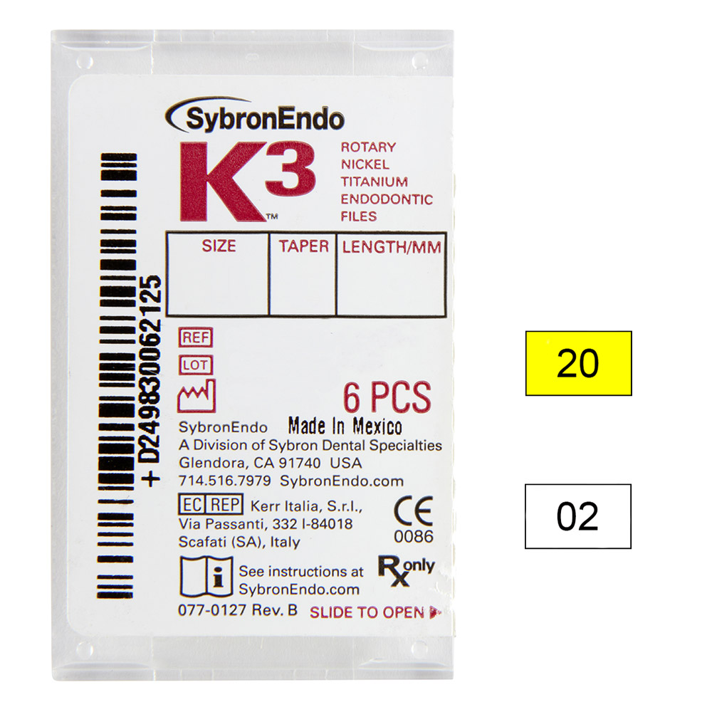 SybronEndo A Division of Ormco B.V. K3 NiTi-Files .02 Gr.20 30mm 6St