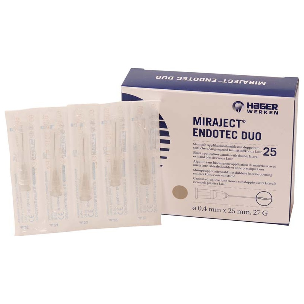 Hager & Werken MIRAJECT® ENDOTEC DUO - Packung 25 Stück, G27 Ø 0,4 x 25 mm