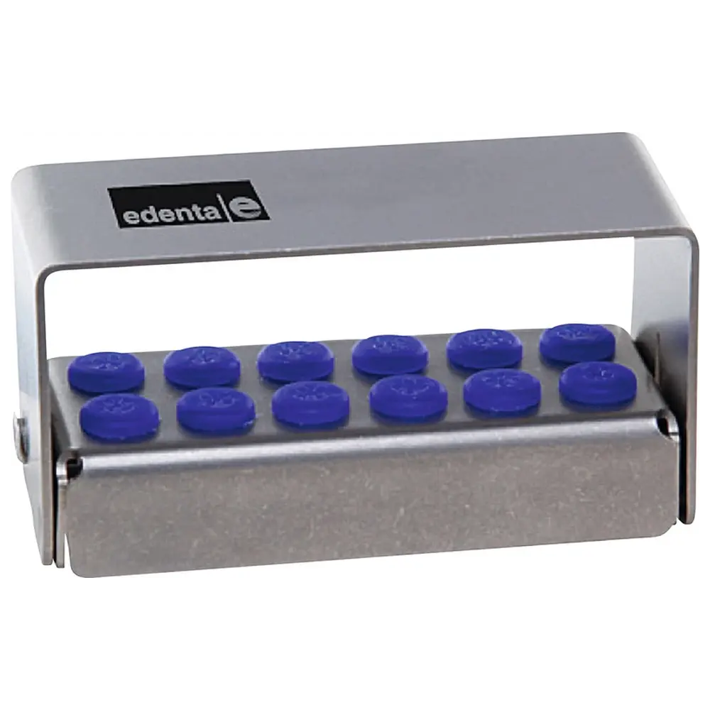 Edenta Bohrerständer - Stück für 12 FG oder 12 RA Instrumente, 61 x 25 x 30 mm
