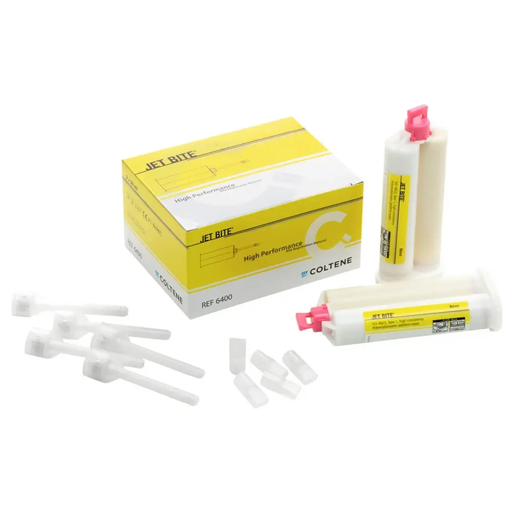 COLTENE JET BITE - Packung 2 x 50 ml Kartusche, 12 Universal Mixing Tips, 12 Spreader Tips