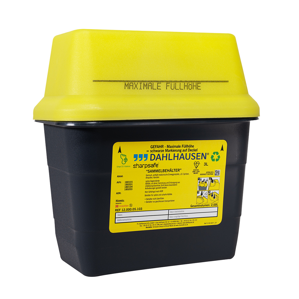 P.J. Dahlhausen & Co. Sharpsafe 3 L Abwurfbehälter St