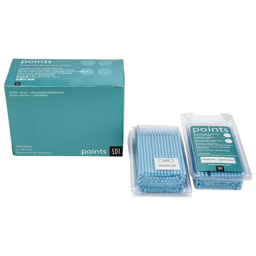 SDI points Pinselapplikatoren - Packung 400 Pinsel hellblau