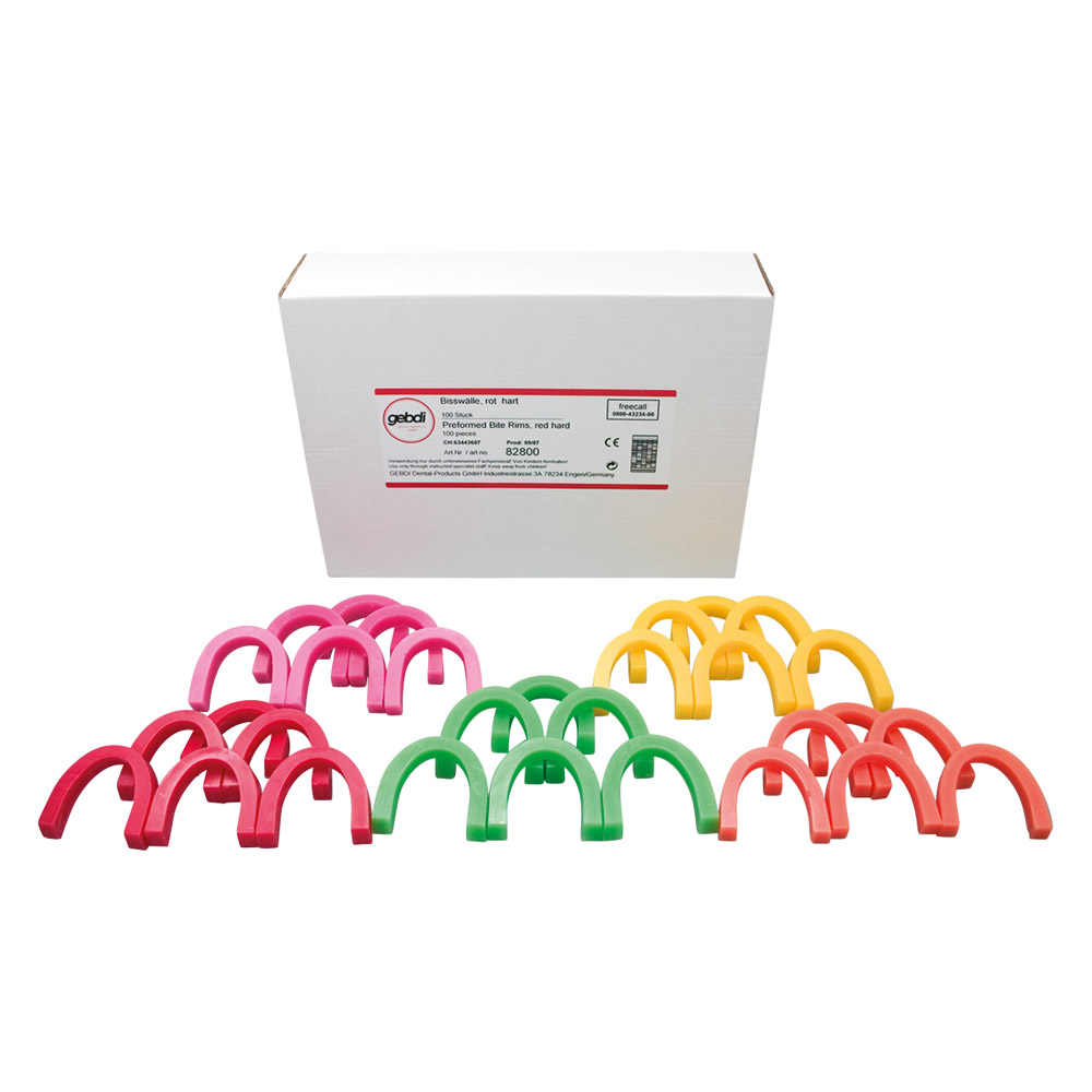 Gebdi Dentalprodukte Bisswälle rot hart 100St