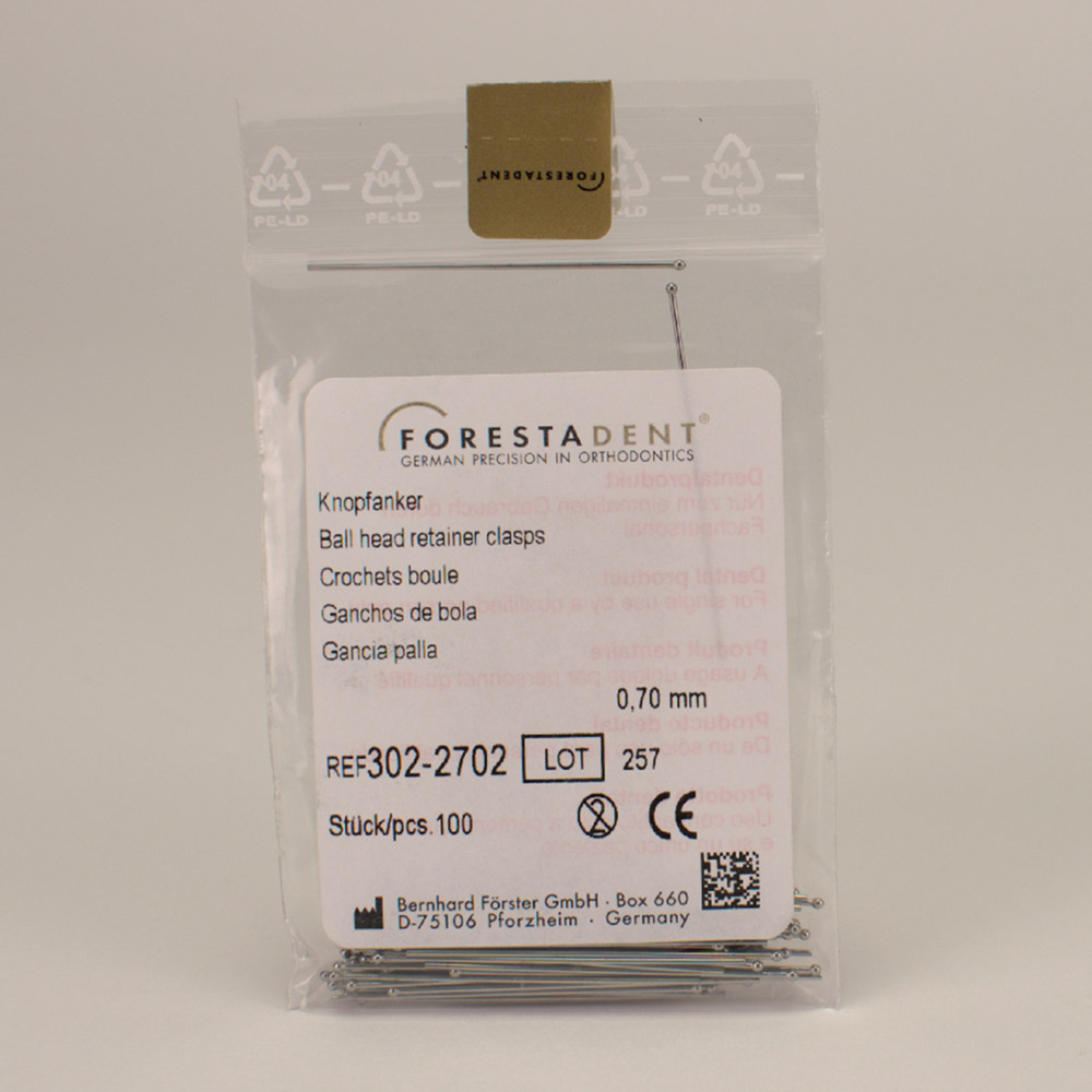 FORESTADENT Bernhard Förster Knopfanker 0,7mm 302-2702 100 St