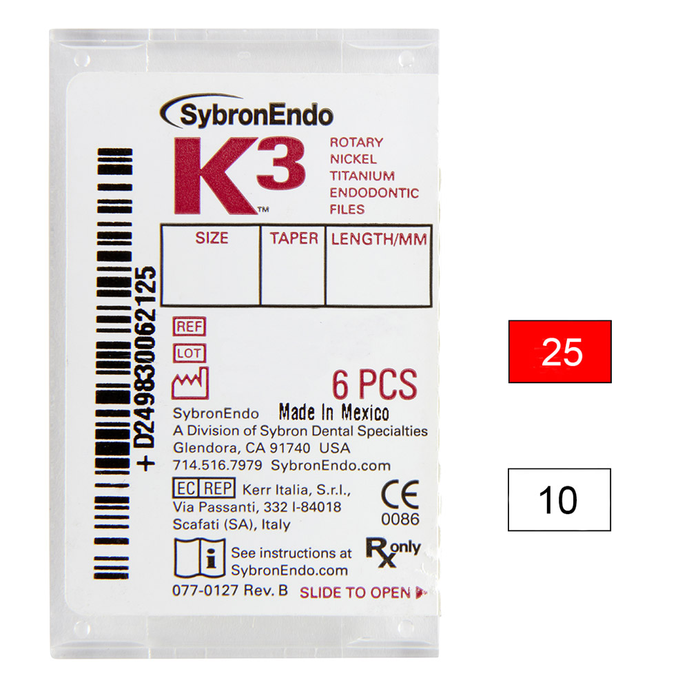 SybronEndo A Division of Ormco B.V. K3 NiTi-Files .10 Gr.25 21mm 6St