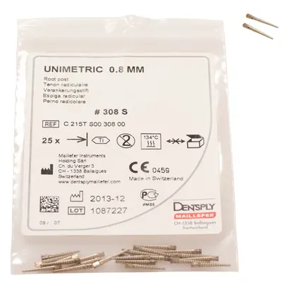 MAILLEFER INSTRUMENTS HOLDING Sàrl UNIMETRIC Integral Stifte Gr.308S Titan Pa 25