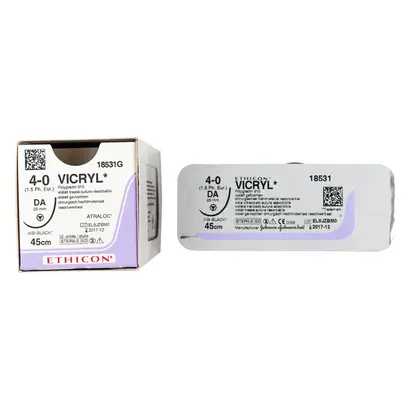 Johnson & Johnson International VICRYL viol.45cm 4-0 DA VB gefl.Stärke 1,5 Pa 12